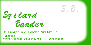 szilard baader business card